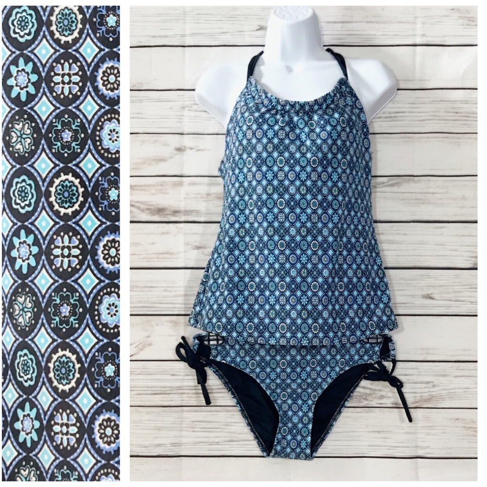 Next Blue and Black Patterned Women's Swim Set